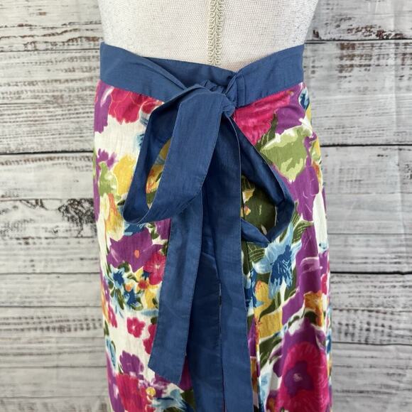 The Paragon Skirt size Small Purple Pink Floral Long A Line Wrap Boho Modest - Picture 7 of 11